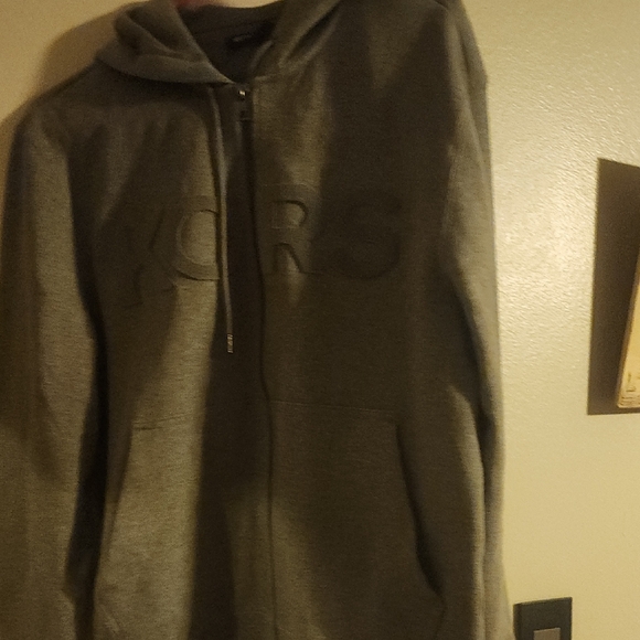 Gray Zip Up Sweater with Soft Fleece and Hood - Picture 1 of 4
